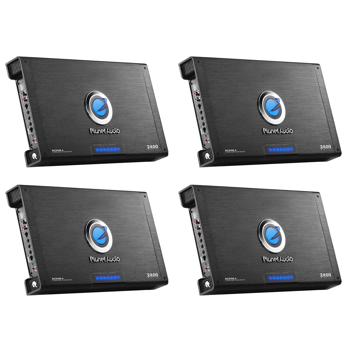 Planet Audio AC2400.4 2400 Watt Class A/B Car Amplifier with Remote (4 Pack)