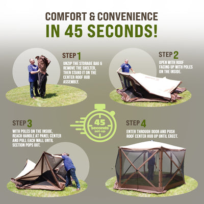 CLAM Quick-Set Pavilion Outdoor Gazebo Shelter Screen Tent, Gray (Open Box) - VMInnovations