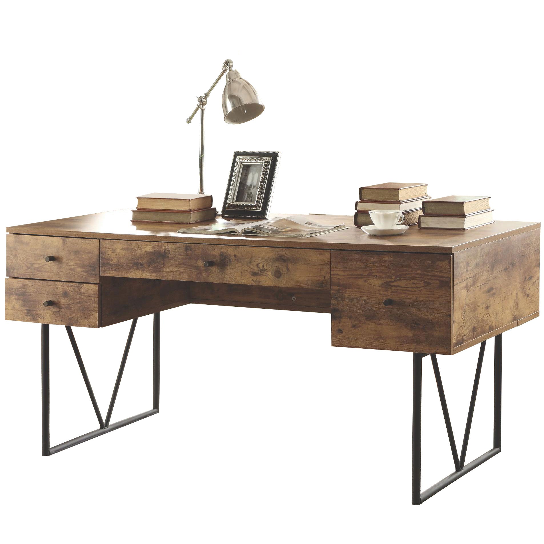 Coaster Home Furniture Barritt 4 Drawer Office Desk, Antique Nutmeg (For Parts) - VMInnovations