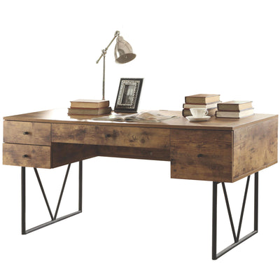 Coaster Home Furniture Barritt 4 Drawer Office Desk, Antique Nutmeg (For Parts) - VMInnovations
