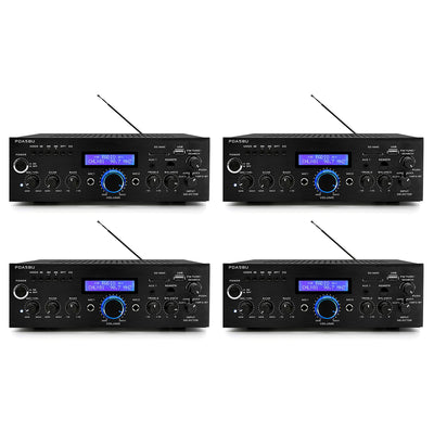 Pyle Home 200 Watt AM/FM AUX/USB Bluetooth Home Stereo Amplifier System (4 Pack) - VMInnovations