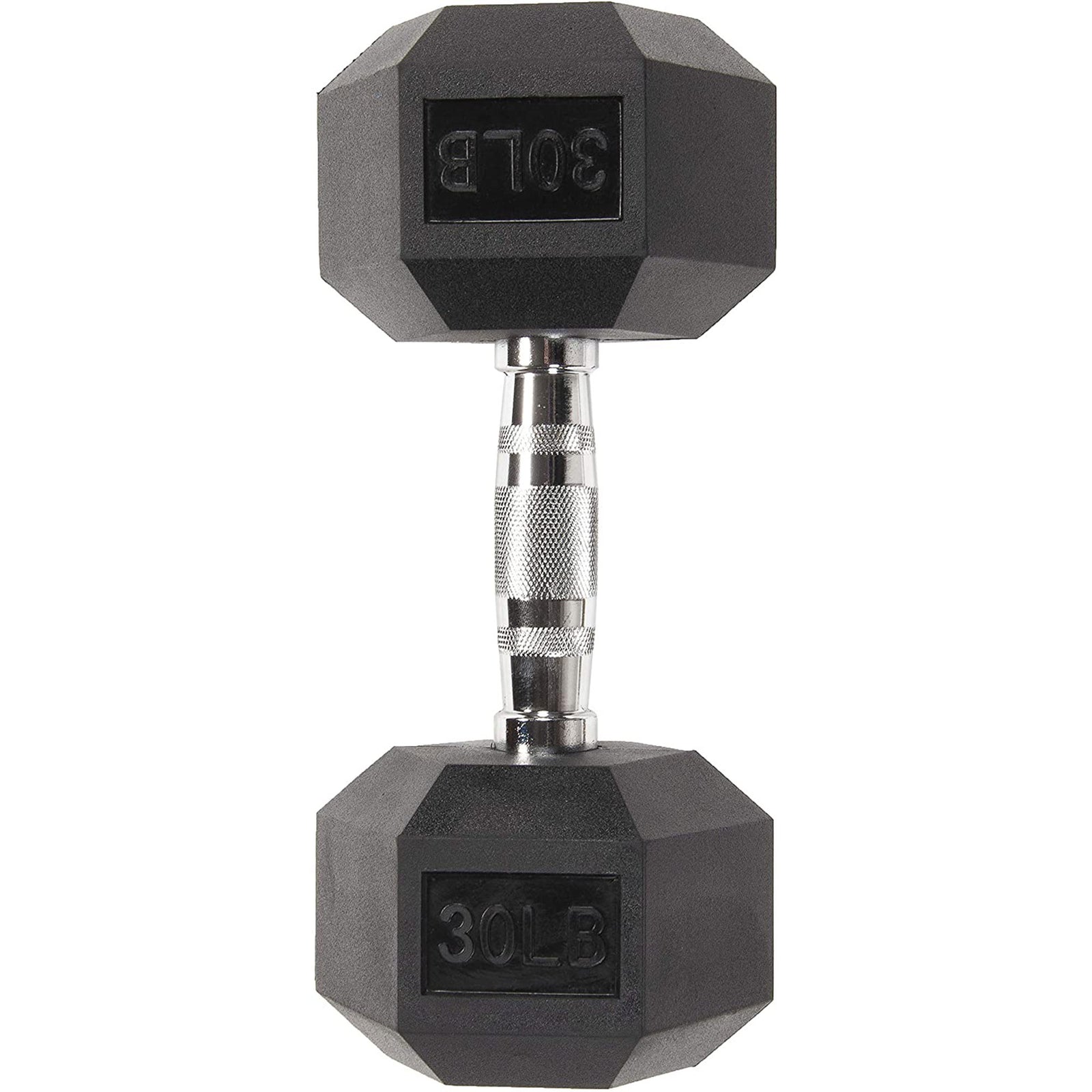 Sporzon Single Rubber Encased Hexagon Handheld Free Weight Dumbbell, 30lbs(Used) - VMInnovations