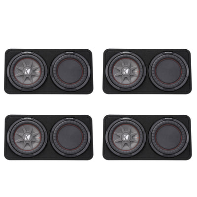 Kicker 800W Dual 10" 4-Ohm Shallow Sealed Loaded Subwoofer Enclosure (4 Pack) - VMInnovations