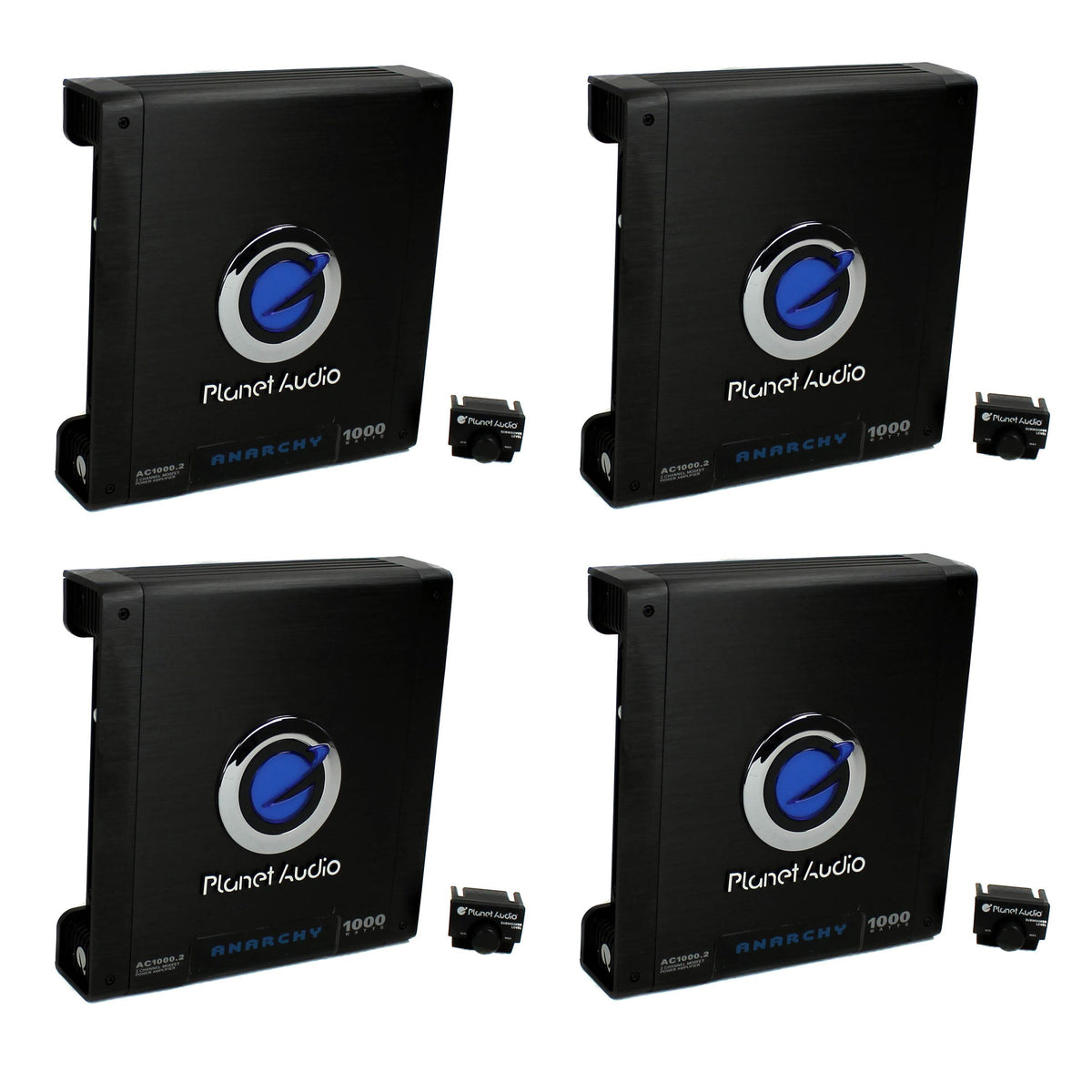 Planet Audio AC1000.2 1000W 2 Channel Class A/B Power Stereo Amplifier (4 Pack)