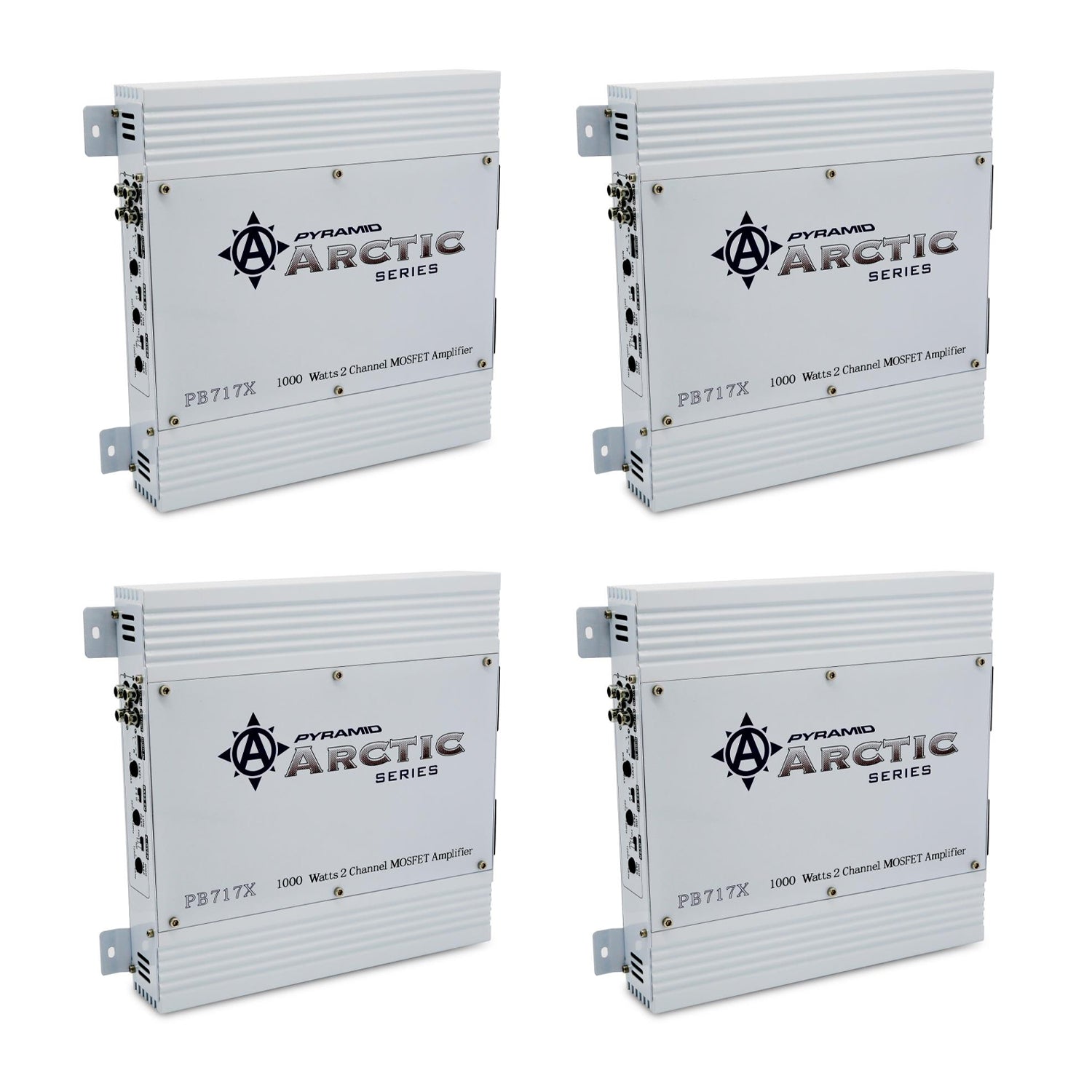 Pyramid PB717X 1000W 2 Channel Class AB Car Audio Mosfet Amplifier (2 Pack)