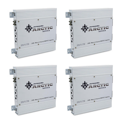 Pyramid PB717X 1000W 2 Channel Class AB Car Audio Mosfet Amplifier (2 Pack)