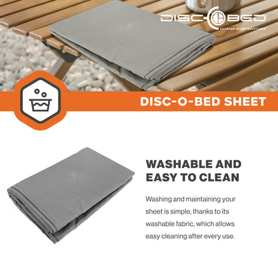 Disc-O-Bed 2XL Cot Sheet for Portable Folding Bed Systems and Camping, Grey