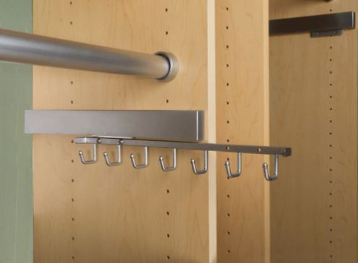 Rev-A-Shelf Sidelines CBRSL-14-SC-1 14 Inch Deluxe Slide Belt Rack, Satin Chrome