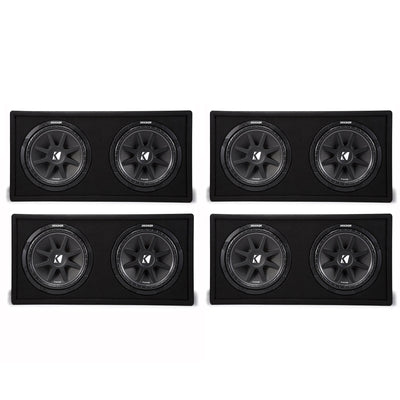 Kicker 43DC122 12 Inch 600 Watt Comp Dual Car Audio Loaded Subwoofer (4 Pack)