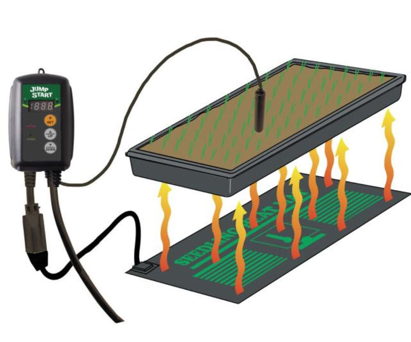 Jump Start Hydroponic Seedling Heat Mat Digital Temperature Controller (4 Pack)