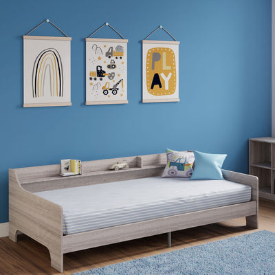 Rack Furniture Hamilton Twin Sized Loft Bed Frame with Storage Unit, Grey Wash - VMInnovations