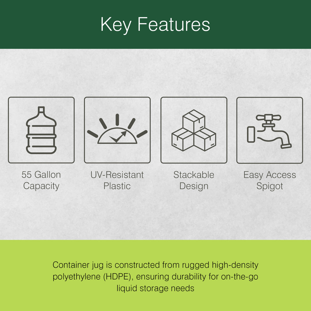 WaterPrepared 55 Gal Stackable Utility Water Tank w/Large Cap, Blue (Open Box)