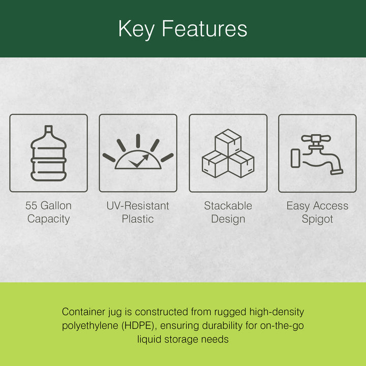 WaterPrepared 55 Gal Stackable Utility Water Tank w/Large Cap, Blue (Open Box)