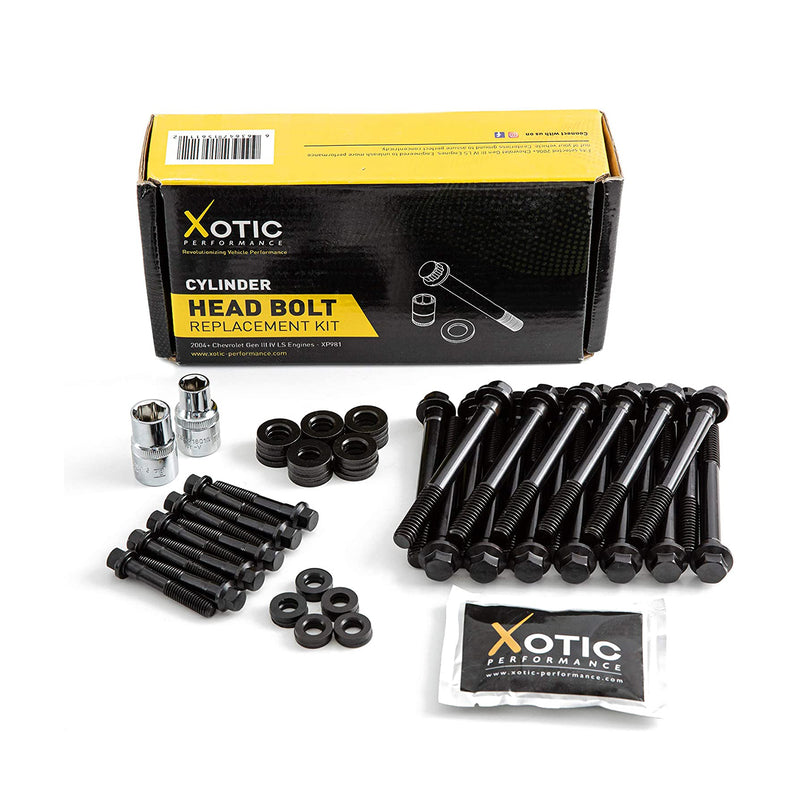 Xotic Head Bolts Kit for 2004 + Chevrolet Gen III IV LS Engines 4.8L and More