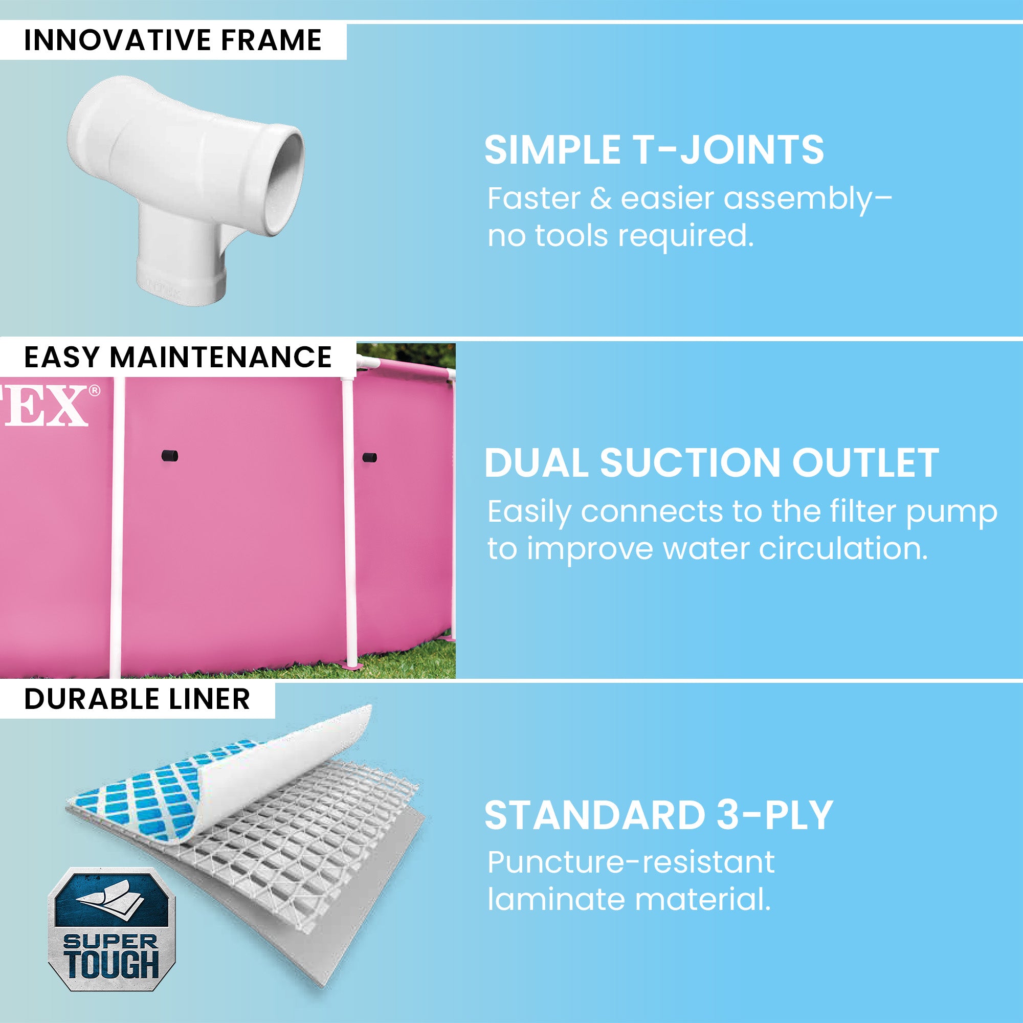 INTEX 28290EP 8Ft X 30In Pink Metal Frame Above Ground Swimming Pool,  (Used) - VMInnovations