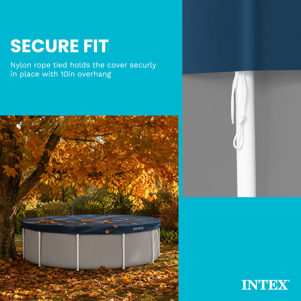 Intex 28031E 12 Foot Round Above Ground Swimming Pool Cover, (Pool Cover Only)