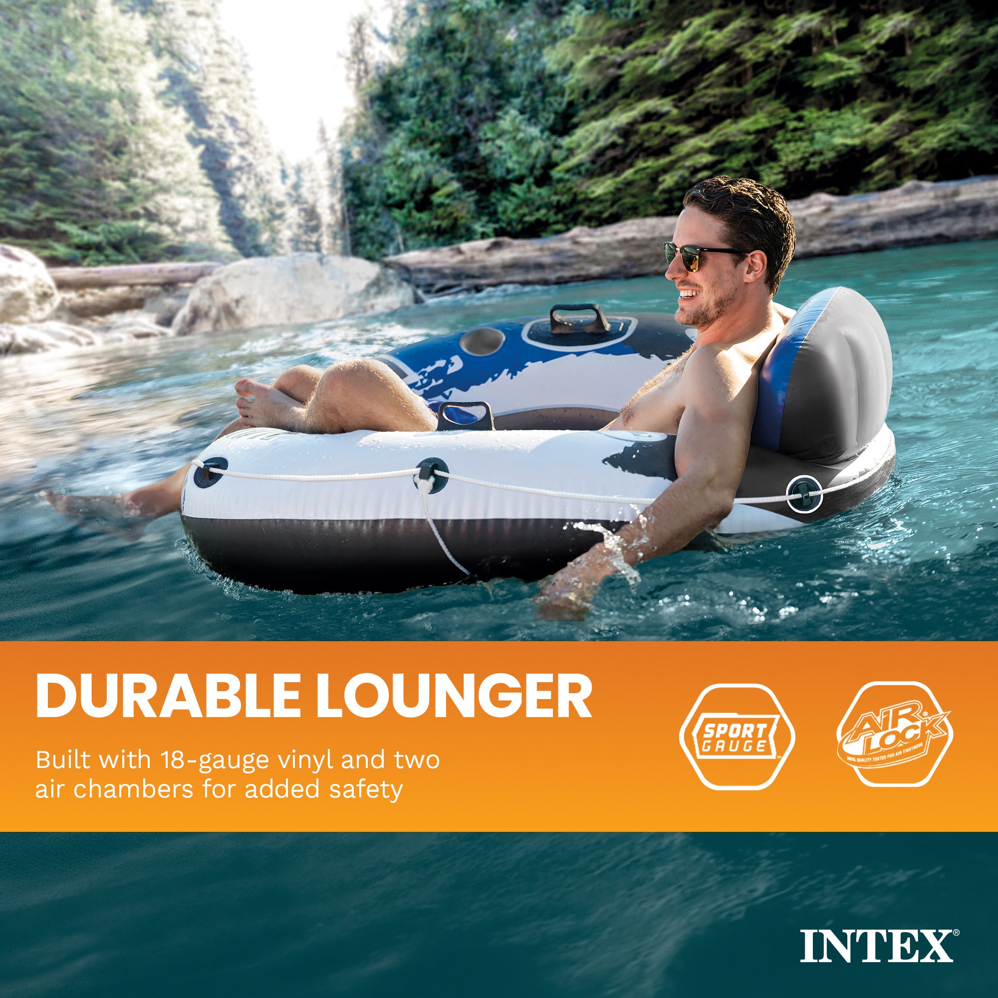 Intex River Run 1 Person Inflatable Floating Tube Lake/Pool/Ocean Raft (8 Pack)