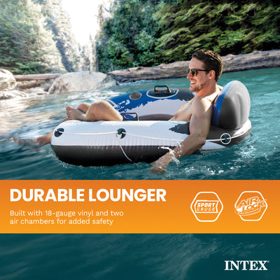 Intex River Run 1 Person Inflatable Floating Tube Lake/Pool/Ocean Raft (8 Pack)