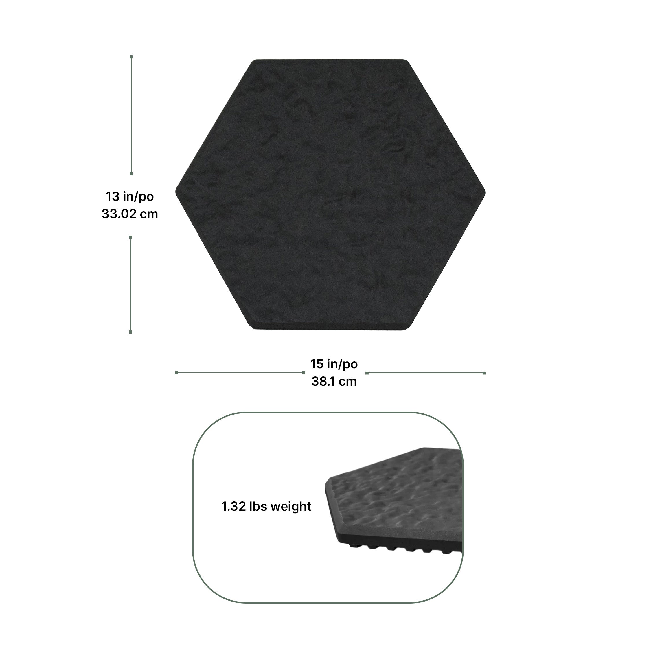 Garden Central 10 Pack 13" x 15" Stomp Hex Decorative Stepping Stones, Blk(Used) - VMInnovations