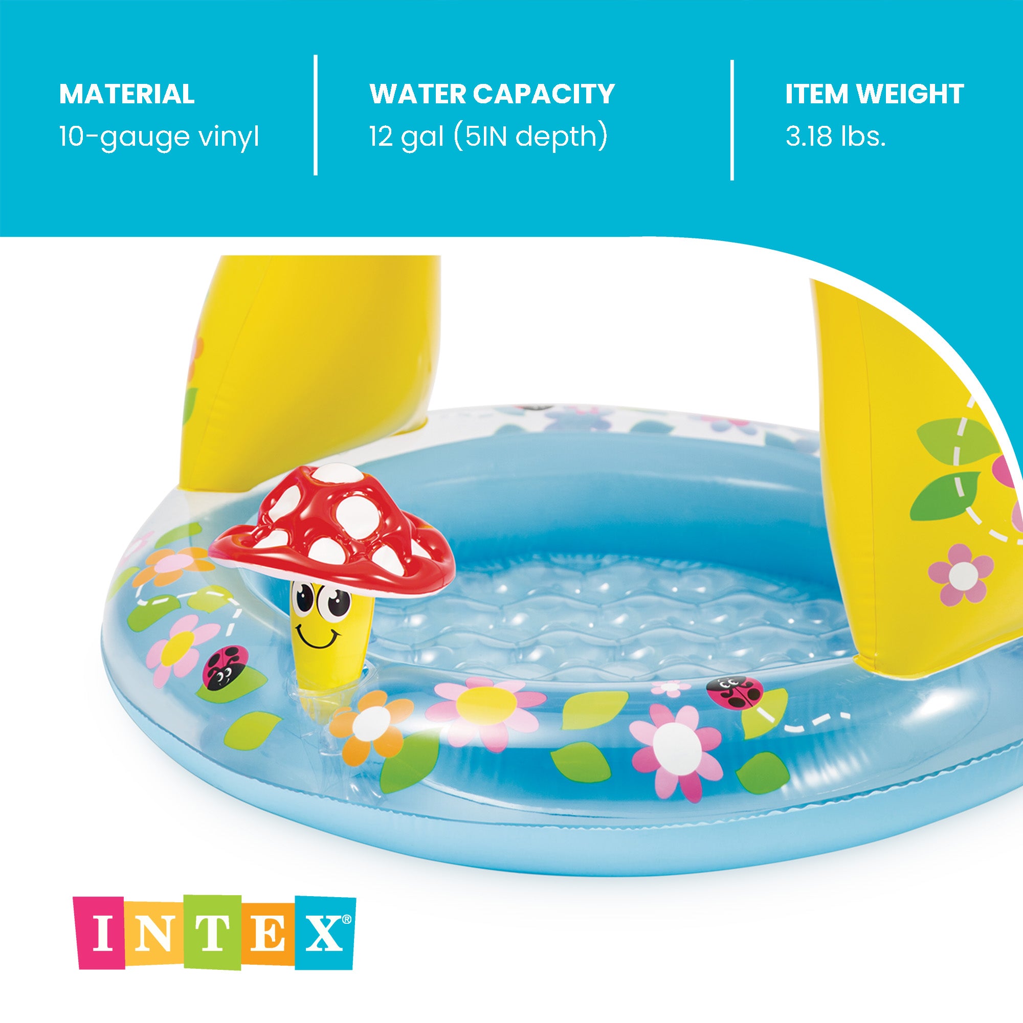 Intex Inflatable Mushroom Water Play Center Kiddie Baby Swimming Pool Ages 1-3