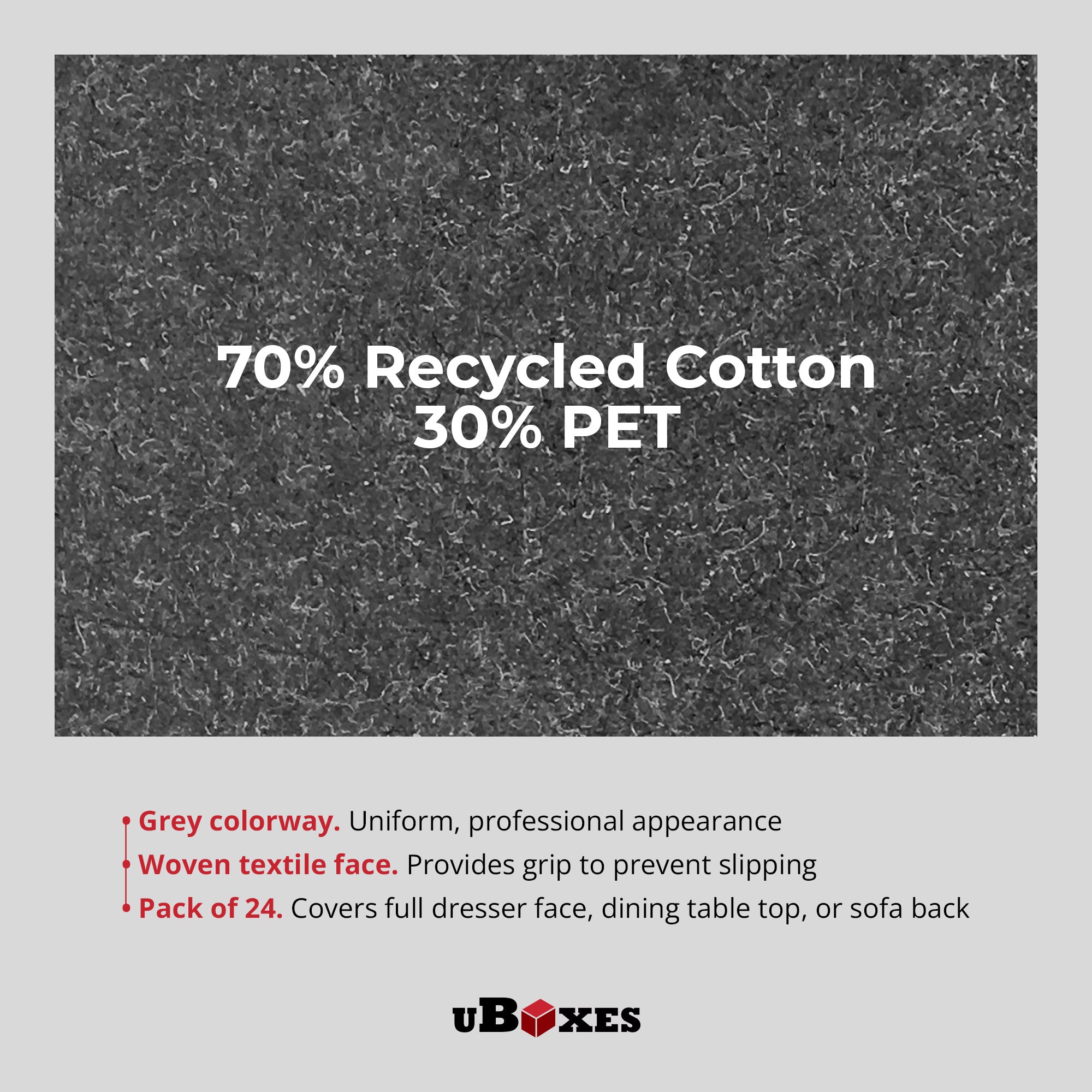 uBoxes 24-Pack Moving Blankets, Floor Protectors for Moving & Packing, Gray - VMInnovations