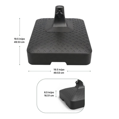 Tierra Verde 19.5" x 6.5"H Square Easy-Fill Weatherproof Umbrella Base, Black