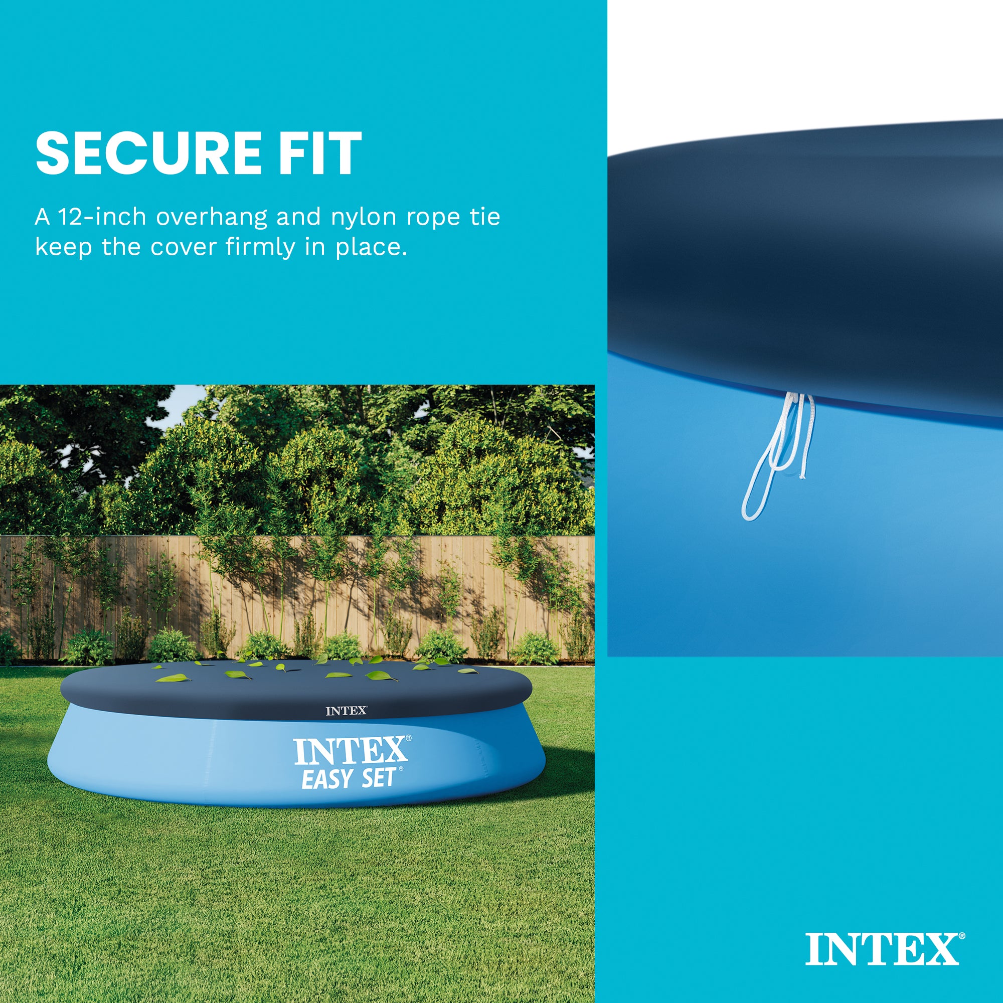 Intex 10 Foot Easy Set Round Above Ground Swimming Pool Debris Vinyl Cover, Blue