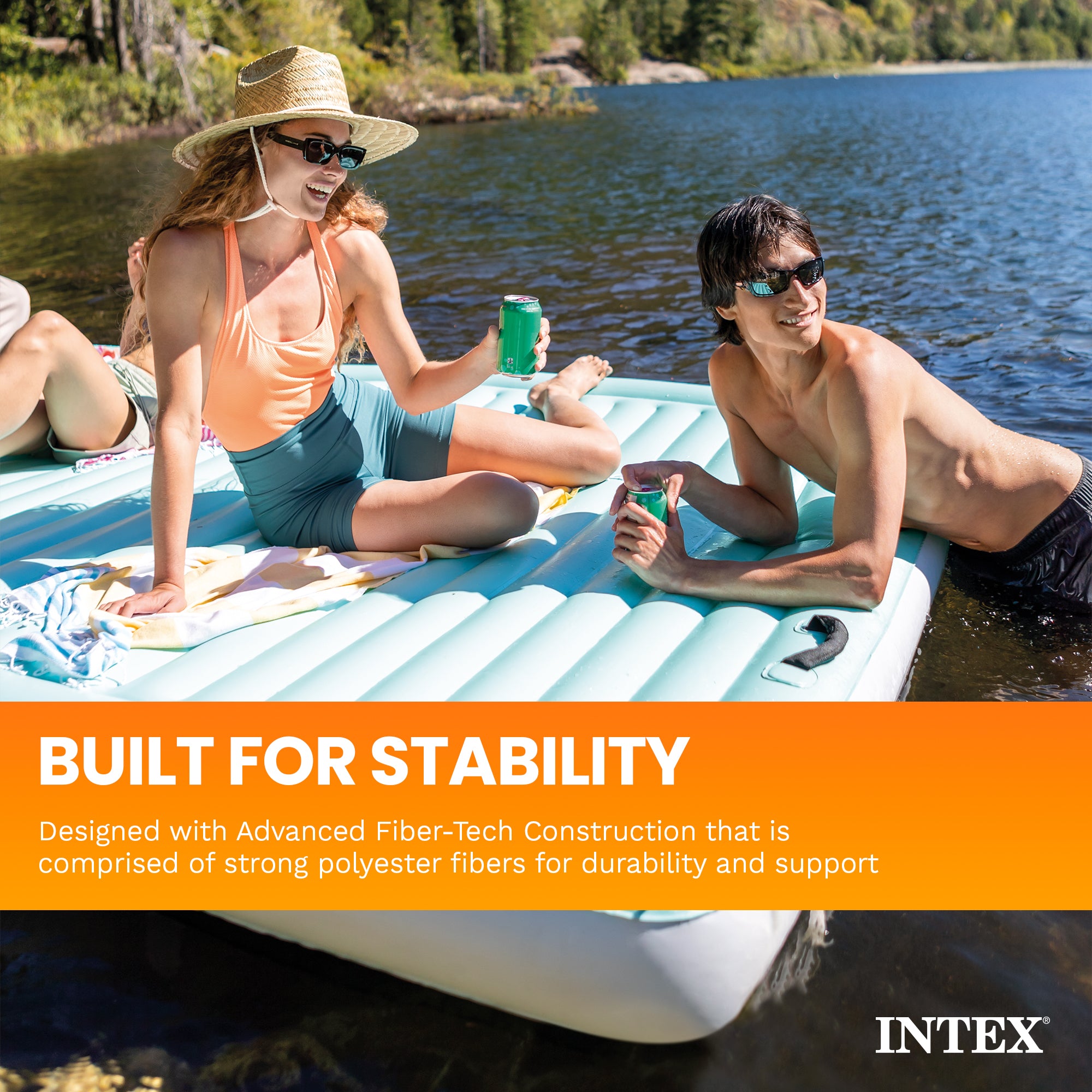 Intex Water Lounge 10 Foot x 6 Foot Oversized Lake/Beach Float Platform Pad