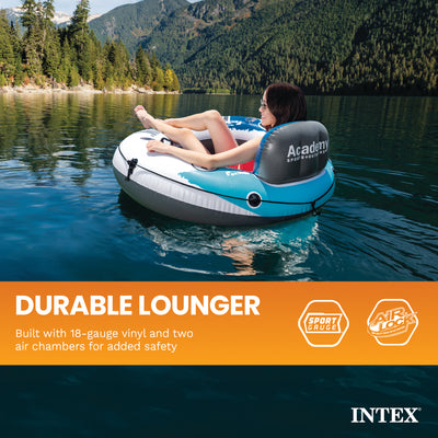 Intex River Run Single Inflatable Lake Floating Water Tube Lounger, Color Varies