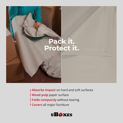 uBoxes Newsprint Packing Paper for Moving, Shipping, and Wrapping, 25 Lbs, White