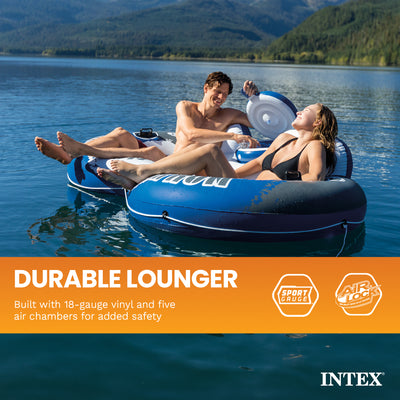 Intex River Run 2 Person Inflatable Tube Raft Float with Cooler (Open Box)