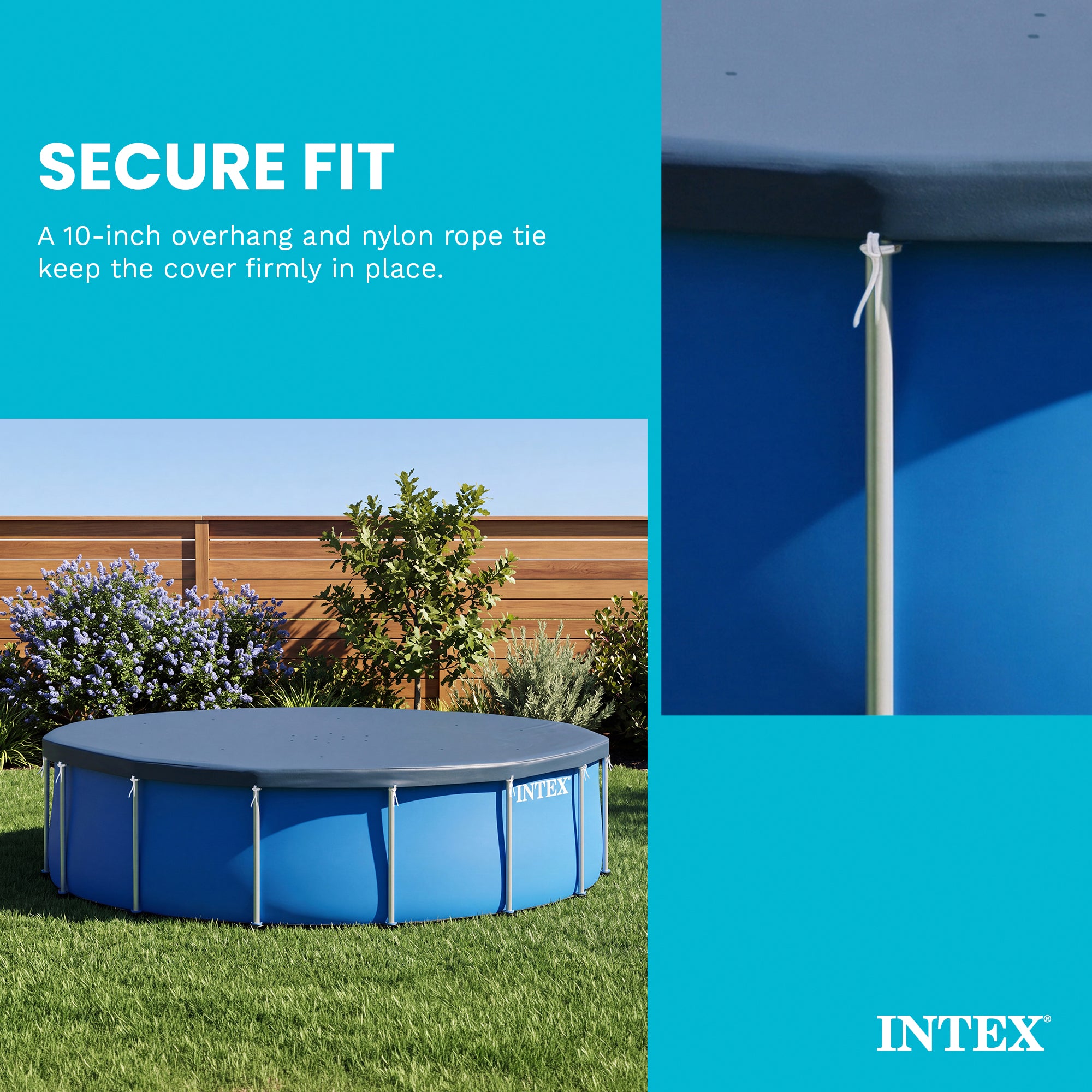 Intex 28032E 15 Foot Round Above Ground Swimming Pool Cover, (Pool Cover Only)