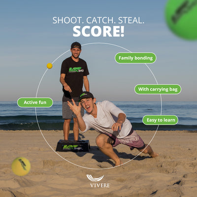 Vivere RampShot Outdoor Toss Game Set with Portable High-Density Ramps and Balls