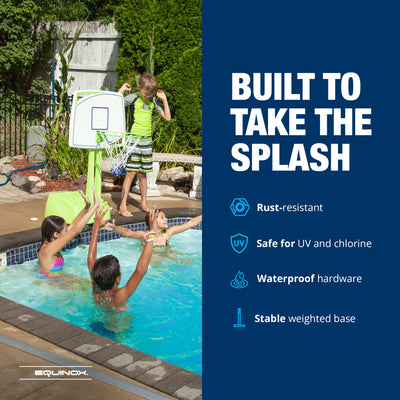 Equinox Pool Basketball Hoop Set with Ball, Adjustable Poolside Goal, (Open Box) - VMInnovations