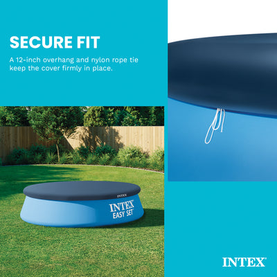 Intex 7.3 Ft Above Ground Swimming Pool Vinyl Round Cover Tarp, No Pool Included