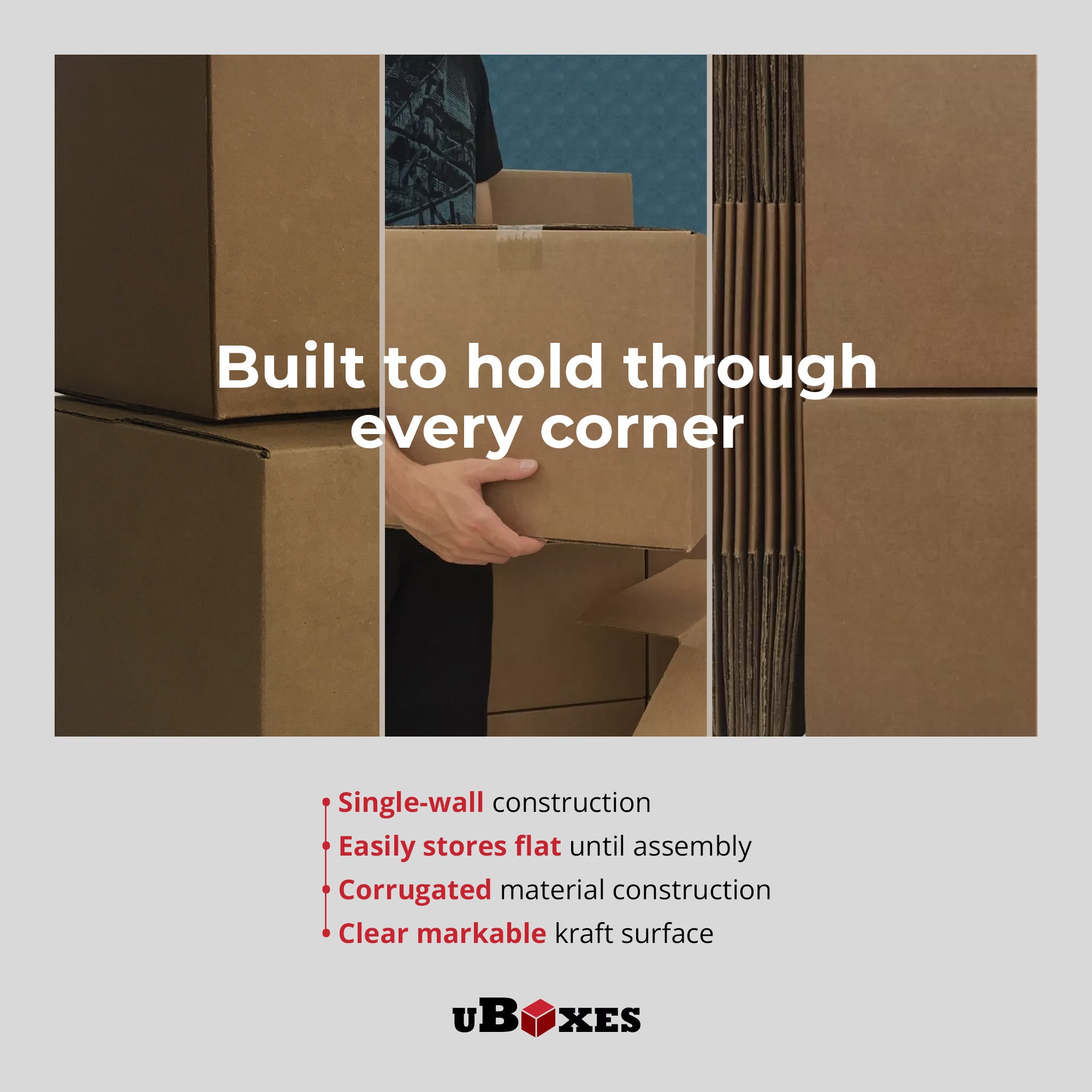 UBMOVE Medium Corrugated Cardboard Moving Boxes, 18" x 14" x 12", (Open Box)