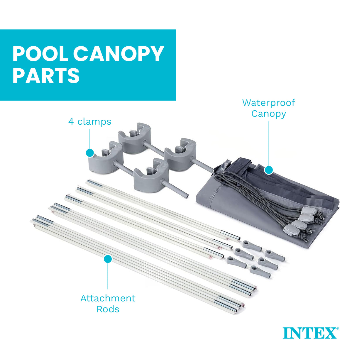 Intex 28054E Protective Canopy for 9 Ft or Smaller Rectangular Pools (Open Box)