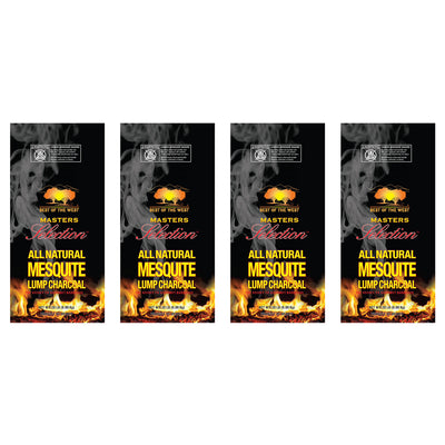 Best of the West Masters Mesquite Lump Grilling Charcoal 20 Pound Bag (4 Pack)