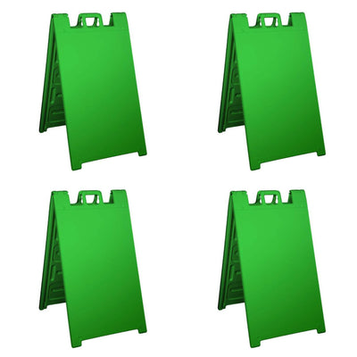 Plasticade Signicade Portable Folding Sidewalk Double Sided Sign, Green (4 Pack)