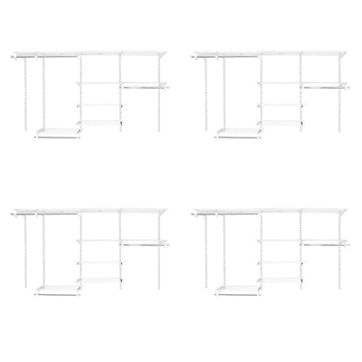 Rubbermaid FastTrack 4-8 Foot Closet Configuration Storage Kit, White (4 Pk)