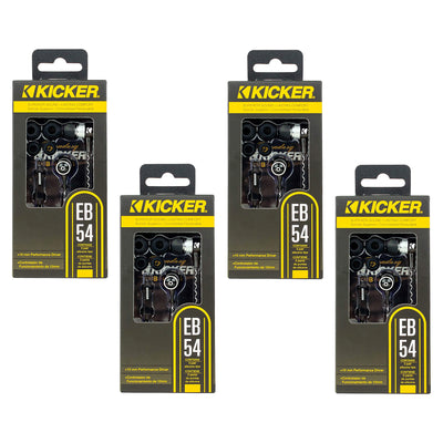 KICKER 46EB54 Isolating Silicone Earbuds w/ 10mm Drivers, Braided Cable (4 Pack)