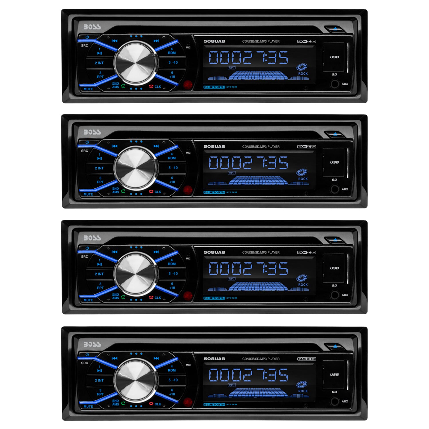 Boss In Dash CD Car Player USB MP3 Stereo Audio Receiver Bluetooth (2 Pack)