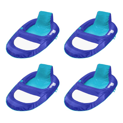 SwimWays Spring Float Recliner XL Floating Swimming Pool Lounge Chair (4 Pack)