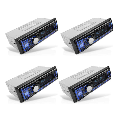 Boss 611UAB Single Din USB/SD AUX Bluetooth Radio Car Stereo Receiver (4 Pack)