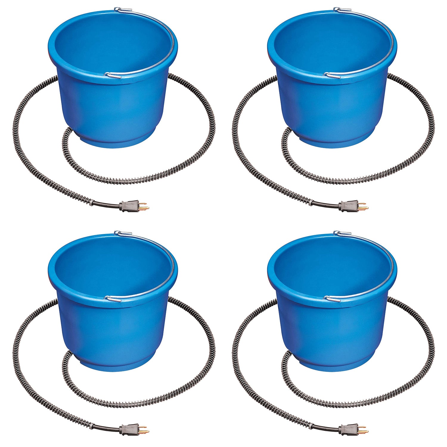 MIller Manufacturing Company 9 qt Round Heated Bucket, Anti-Chew Cord (4 Pack) - VMInnovations
