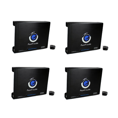 Planet Audio 3000W Mono Class D MOSFET Power Car Amplifier & Remote (4 Pack)