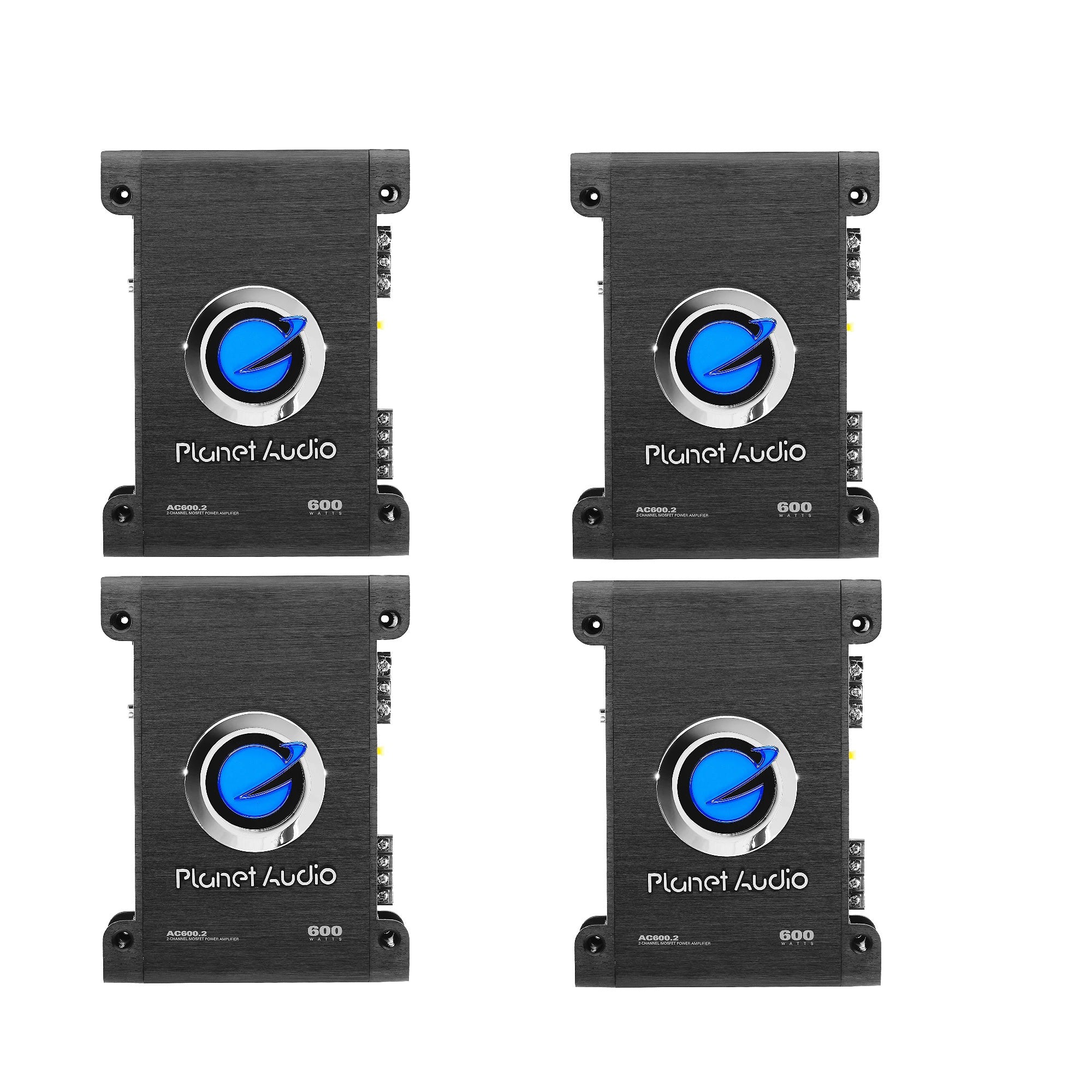 Planet Audio AC600.2 600W 2 Channel MOSFET Class A/B Power Stereo Amp (4 Pack)