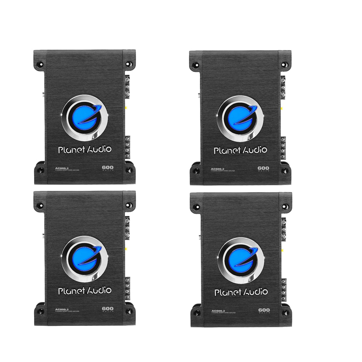 Planet Audio AC600.2 600W 2 Channel MOSFET Class A/B Power Stereo Amp (4 Pack)