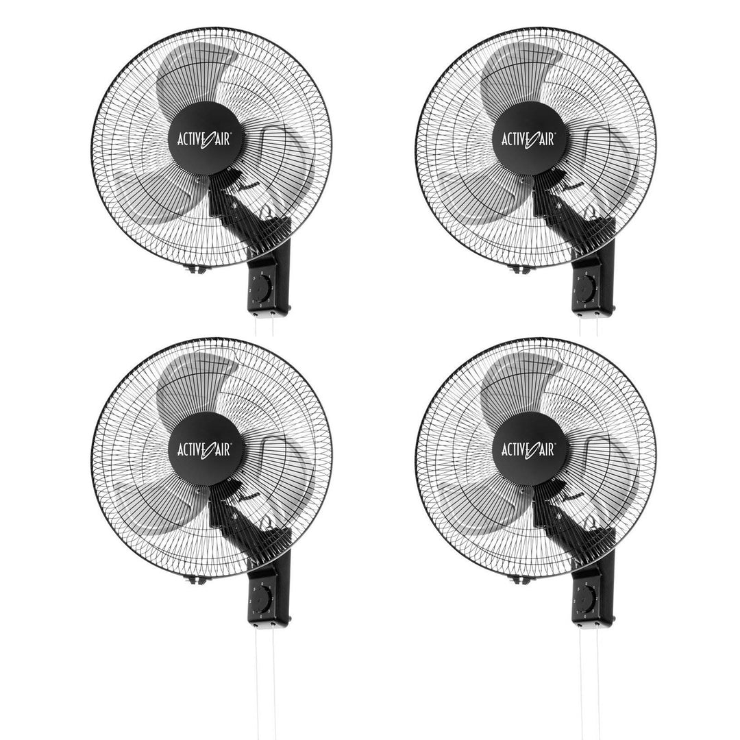 Active Air ACFW16HDB 16" 3-Speed Metal Mountable Oscillating Tilt Fan (4 Pack) - VMInnovations