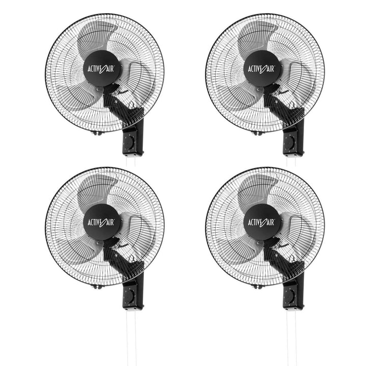 Active Air ACFW16HDB 16" 3-Speed Metal Mountable Oscillating Tilt Fan (4 Pack) - VMInnovations